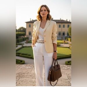 Lauren Ralph Lauren Classy Old Rich Silk And Linen Blend Blazer Size 12